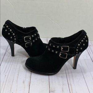 Seychelles black suede studded shooties